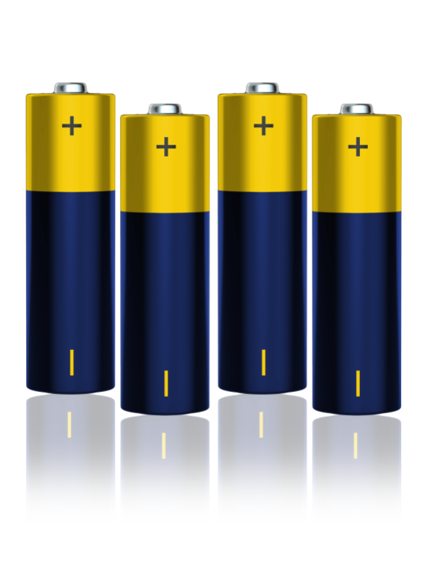 1 set di batterie alcaline 1,5 V + 1 set di scorta