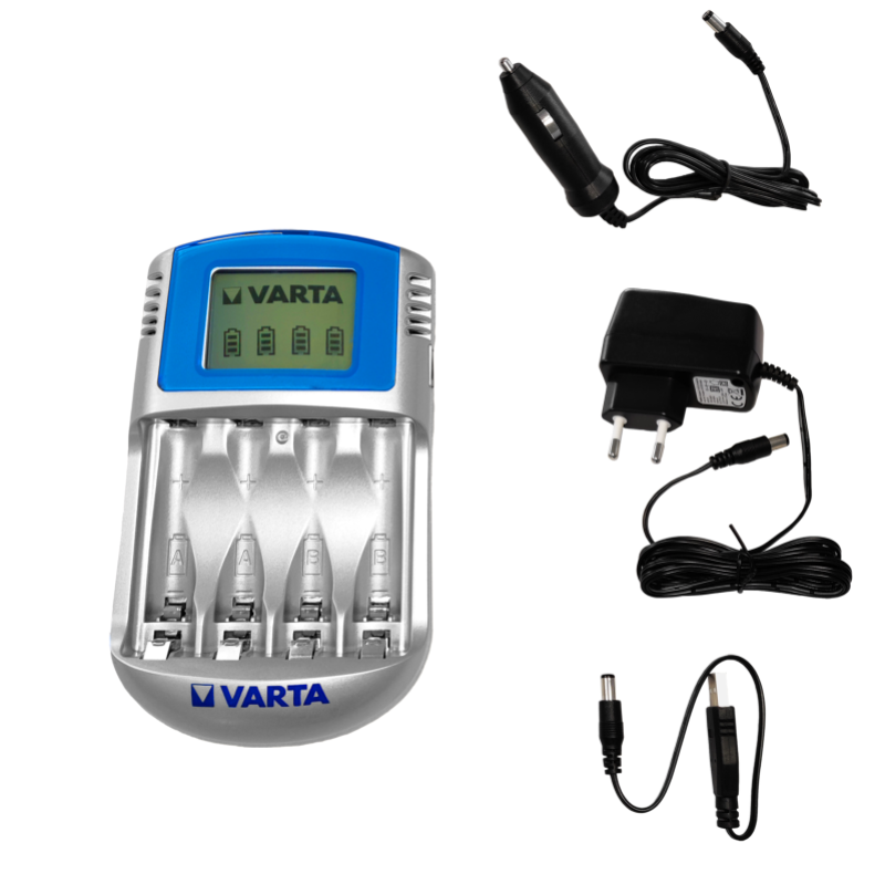 Battery charger:- 230 V- 12/24 VComplete with car socket and USB socket 